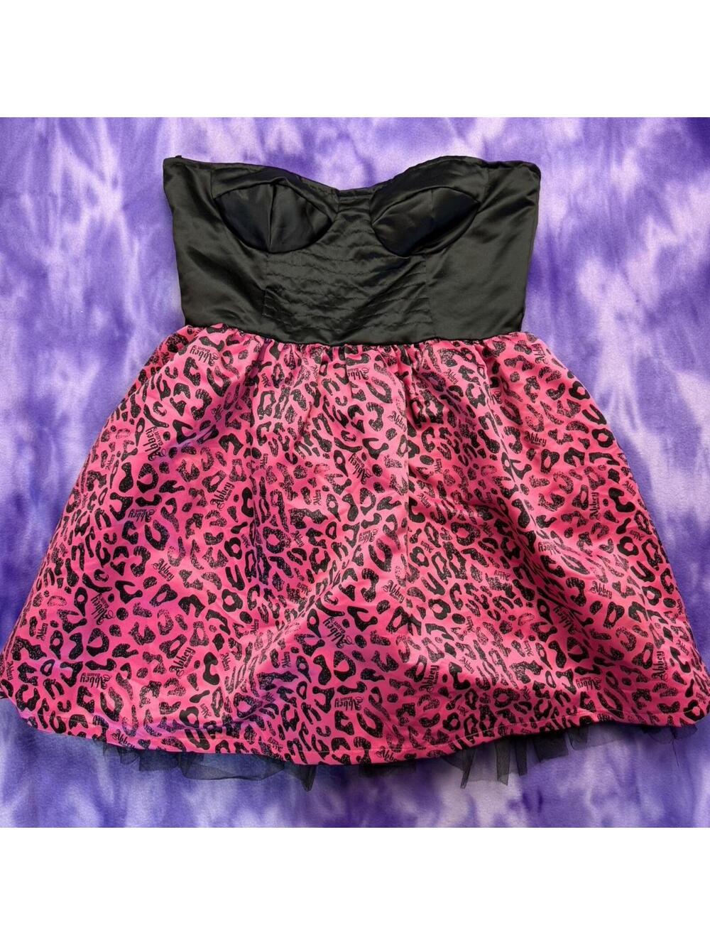 Abbey Dawn by Avril Lavigne pink and black leopard print dress